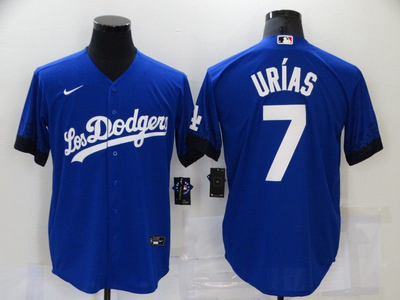 Men Los Angeles Dodgers 7 Urias Blue City Edition Game Nike 2021 MLB Jersey